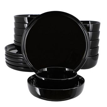 Duncan 18 pc Porcelain Dinnerware Set in Black