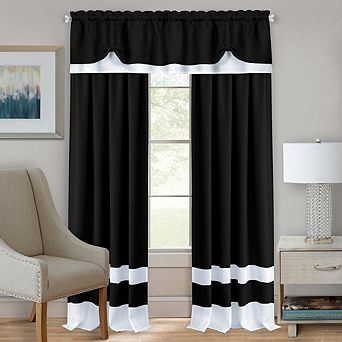 Kate Aurora Complete 3 pc Window In A Bag Flax Linen Curtain Set