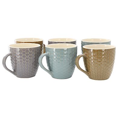 Honeysuckle 6-Piece 15 oz. Mug Set, Assorted Colors