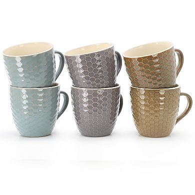 Honeysuckle 6-Piece 15 oz. Mug Set, Assorted Colors