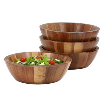 Elama 4 pc Acacia Wood 7 Inch Bowl Set