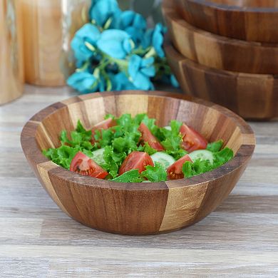 Elama 4 Piece Acacia Wood 7 Inch Bowl Set