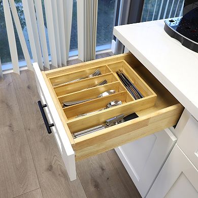 Elama Bamboo 5 Section Drawer Organizer