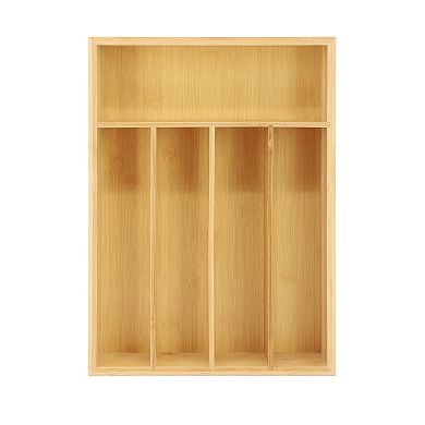 Elama Bamboo 5 Section Drawer Organizer