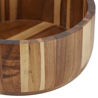 Elama 10.5 Inch Large Acacia Wood Salad Bowl