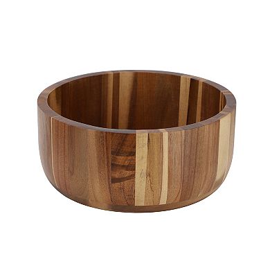 Elama 10.5 Inch Large Acacia Wood Salad Bowl