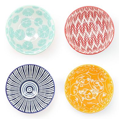 Giovanna 16 Piece Assorted Porcelain Double Bowl Dinnerware Set