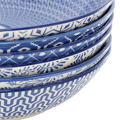 Aurora 6 Piece Assorted Stoneware Bowl Set in Blue