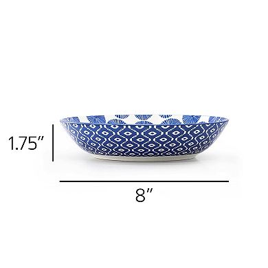 Aurora 6 Piece Assorted Stoneware Bowl Set in Blue