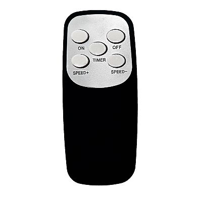16 Inch 3 Speed Oscillating Stand Fan with Remote Control in Black