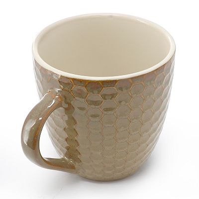 Elama Honeycomb 6-Piece 15 oz. Mug Set, Assorted Colors