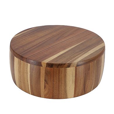 Elama 9.75 Inch Large Acacia Wood Salad Bowl