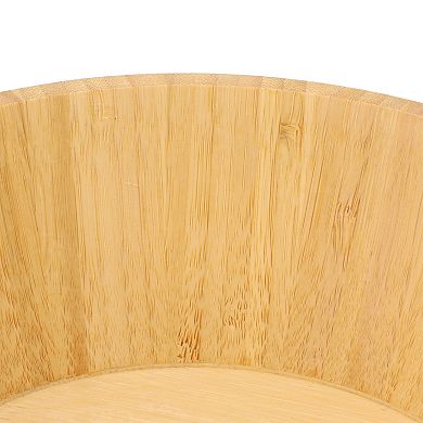 Elama 4 Piece 8 Inch Bamboo Wood Serving Bowl Set