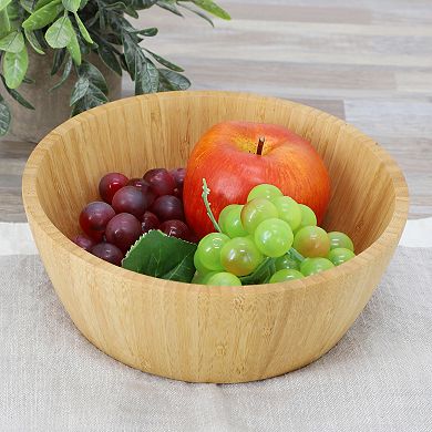 Elama 4 Piece 8 Inch Bamboo Wood Serving Bowl Set