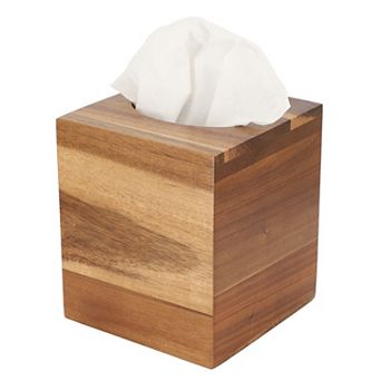 Elama Acacia Wood Tissue Box Holder