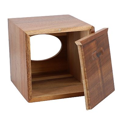 Elama Acacia Wood Tissue Box Holder
