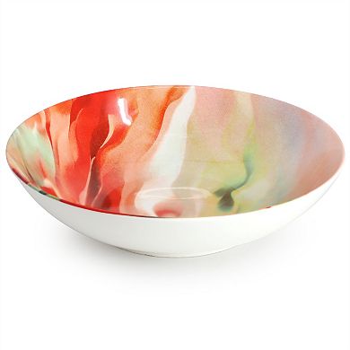 Autumn Storm 16 Piece Abstract Design Round Porcelain Dinnerware Set in Multicolor