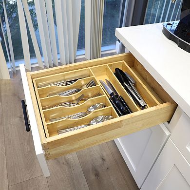 Elama Bamboo 7 Section Drawer Organizer