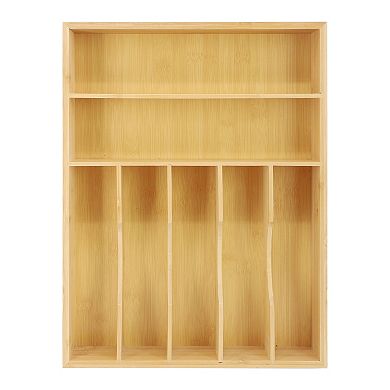 Elama Bamboo 7 Section Drawer Organizer