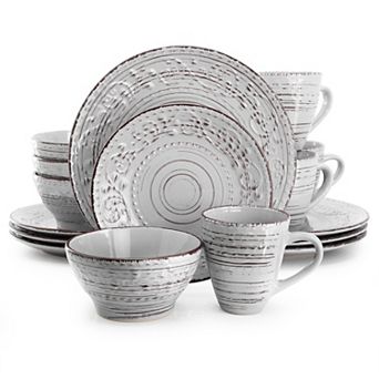 Malibu Calcite 16 pc Dinnerware Set in Light Gray