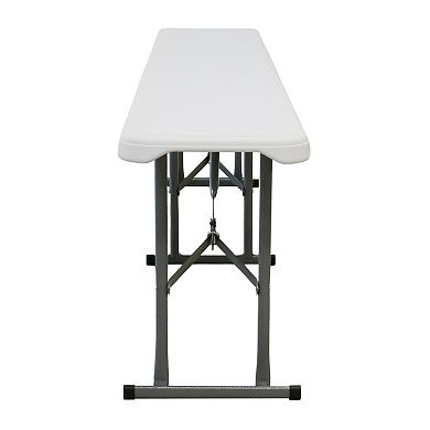 6 Foot Plastic Folding Bench in White