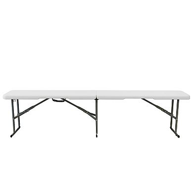 6 Foot Plastic Folding Bench in White
