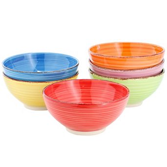 Color Ridge 6.25 Inch 6 pc Round Stoneware Assorted Bowl Set