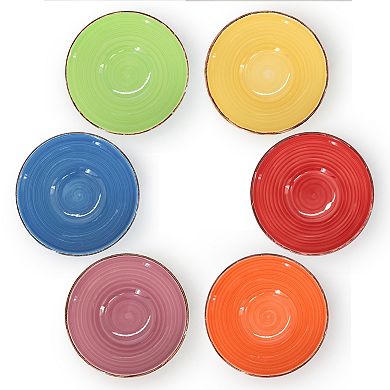 Color Ridge 6.25 Inch 6 Piece Round Stoneware Assorted Bowl Set