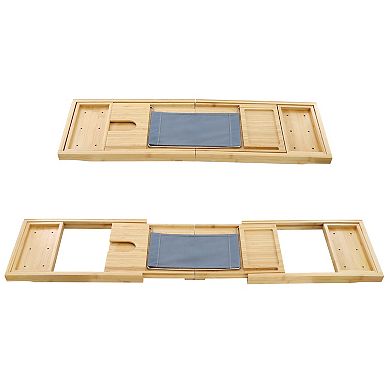 Elama Expandable Bamboo Wood Bath Tray