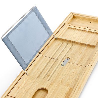 Elama Expandable Bamboo Wood Bath Tray