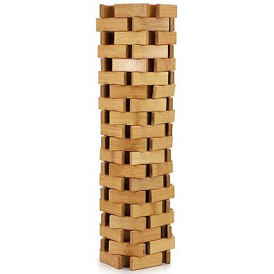 Elama Bamboo Wood 16.25 x 24.5 Inch Rectangle Bathroom Mat