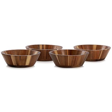 Elama 4 Piece 6.75 Inch Acacia Wood Salad Bowl Set