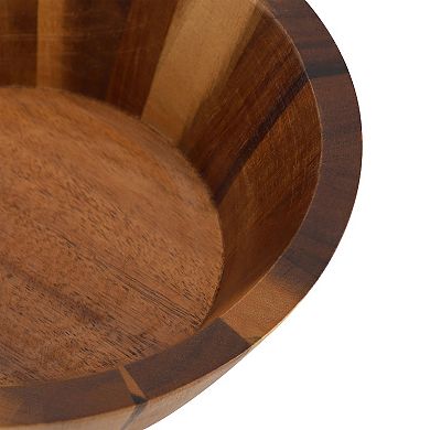 Elama 4 Piece 6.75 Inch Acacia Wood Salad Bowl Set