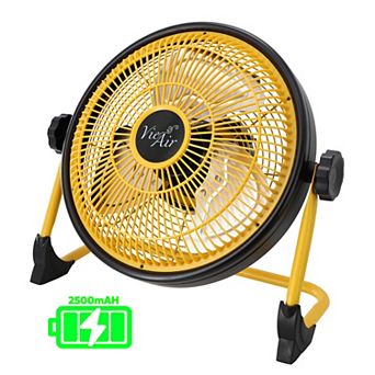 12 Inch Rechargeable Indoor/Outdoor Floor Fan (IPX4 Rated) in Yellow