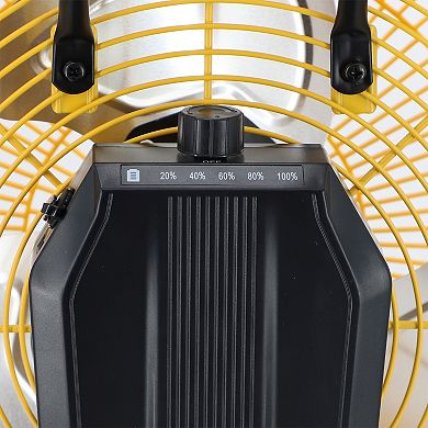 12 Inch Rechargeable Indoor/Outdoor Floor Fan (IPX4 Rated) in Yellow