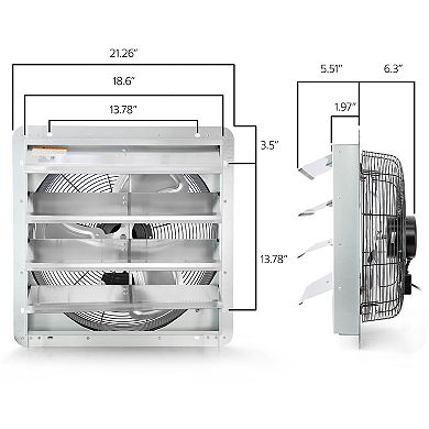 18 Inch Shutter Exhaust Fan with Power Cord