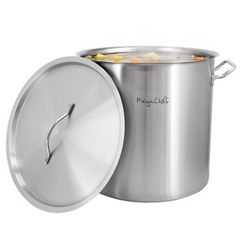 Professional Kitchen 26.4-qt Large Round Stainless Steel Stock Pot with Lid