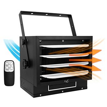 7500W Hard-Wire Installation Garage Heater With Remote and Vertical and Horizontal Air Flow in Black