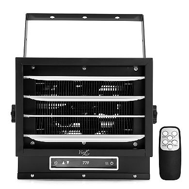 7500W Hard-Wire Installation Garage Heater With Remote and Vertical and Horizontal Air Flow in Black
