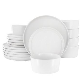 Josh 18 pc Stoneware Dinnerware Set in Matte White