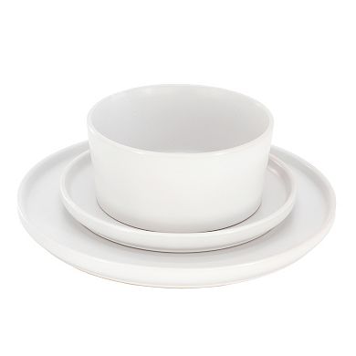 Josh 18 Piece Stoneware Dinnerware Set in Matte White