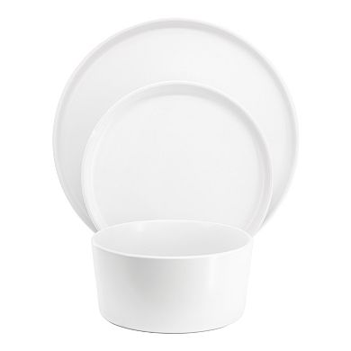 Josh 18 Piece Stoneware Dinnerware Set in Matte White