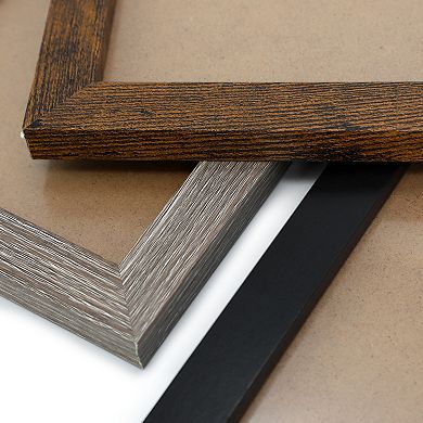 Elama 10 Piece Assorted Wood Picture Frame Set in Black and Brown