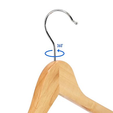 Elama 20 Piece Acacia Wood Swivel Hook Hanger Set in Light Brown