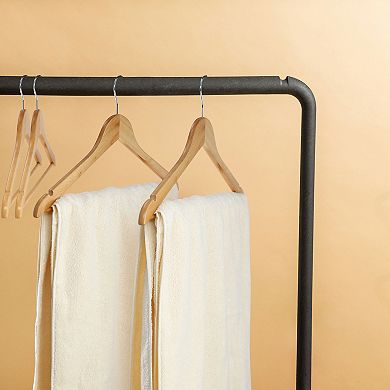 Elama 20 Piece Acacia Wood Swivel Hook Hanger Set in Light Brown