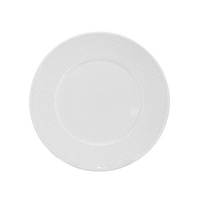 Soyer 16 Piece Textured Design Double Bowl Porcelain Dinnerware Set in White