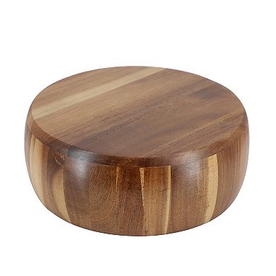 Elama 9.75 Inch Acacia Wood Salad Bowl