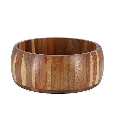 Elama 9.75 Inch Acacia Wood Salad Bowl