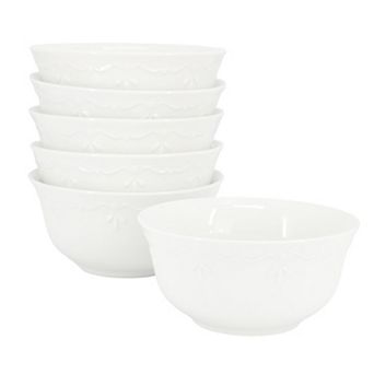 Henryi 6 pc 6.1 Inch Porcelain Bowl Set in White