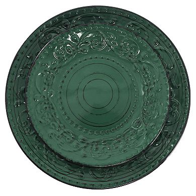 Malibu Sea Glass 16-Piece Dinnerware Set in Dark Green